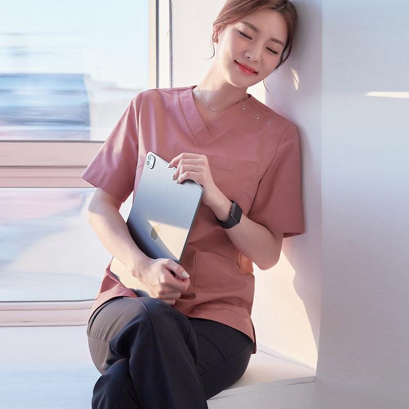 レディース クリニック メディカル ウェア 手術服 韓国 半袖 ドクター 服 看護師 手洗い 服 歯科 ケア 作業着 スーツ セットアップ