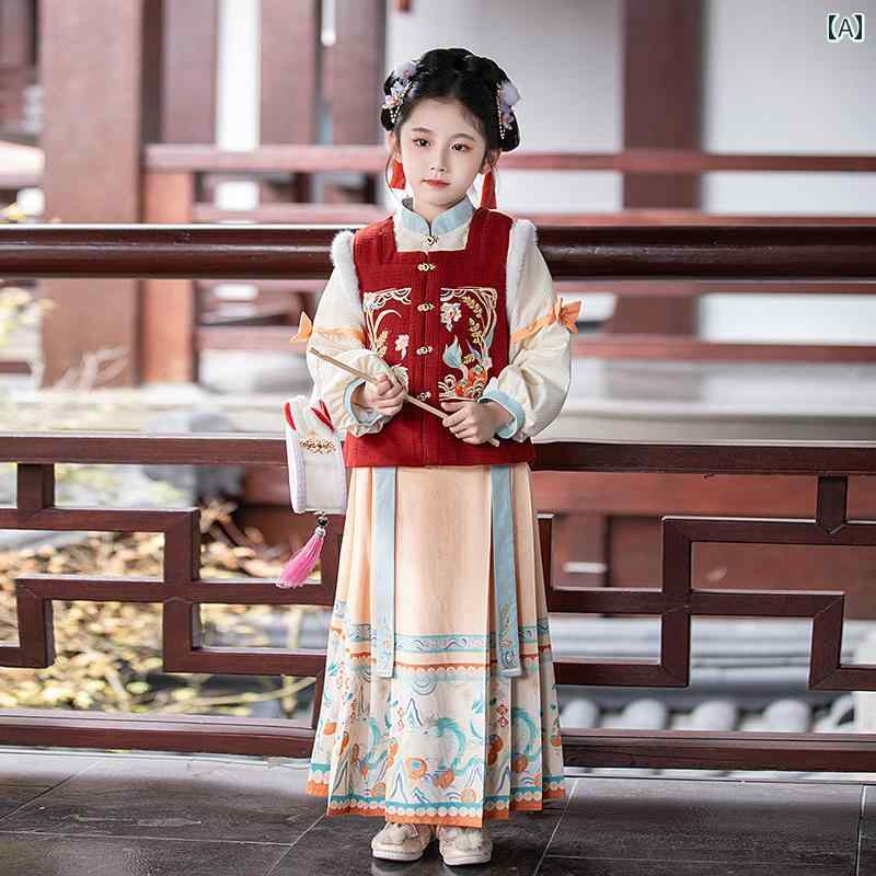 キッズ 民族衣装 コスプレ 子供服 韓服 チャイナ風 トップス スカート 新年 写真撮影 衣装 パーティー エキゾチック かわいいキュート 女児