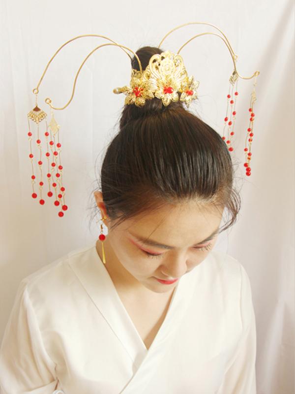 ヘアアクセサリー レトロ アンティーク エスニック 小道具 ゴージャス 衣装 アジアンテイスト 漢服 アクセサリー 煌びやか 髪飾り かんざし 子供