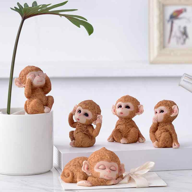 インテリア 雑貨 置物 おしゃれ かわいい リビング ディスプレイ 小猿 装飾シミュレーション 動物 オフィス ワークステーション 癒し 樹脂