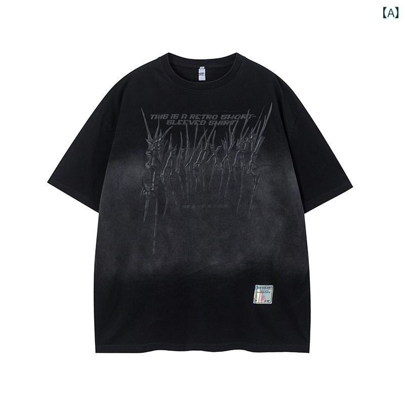半袖 Tシャツ メンズ 夏 トップス 韓国 カジュアル オーバーサイズ ゆったり ストリート おしゃれ かっこいい 着やい 動きやい 快適 イベント フェス レジャー アウトドア ダンス 衣装 パフォーマンス