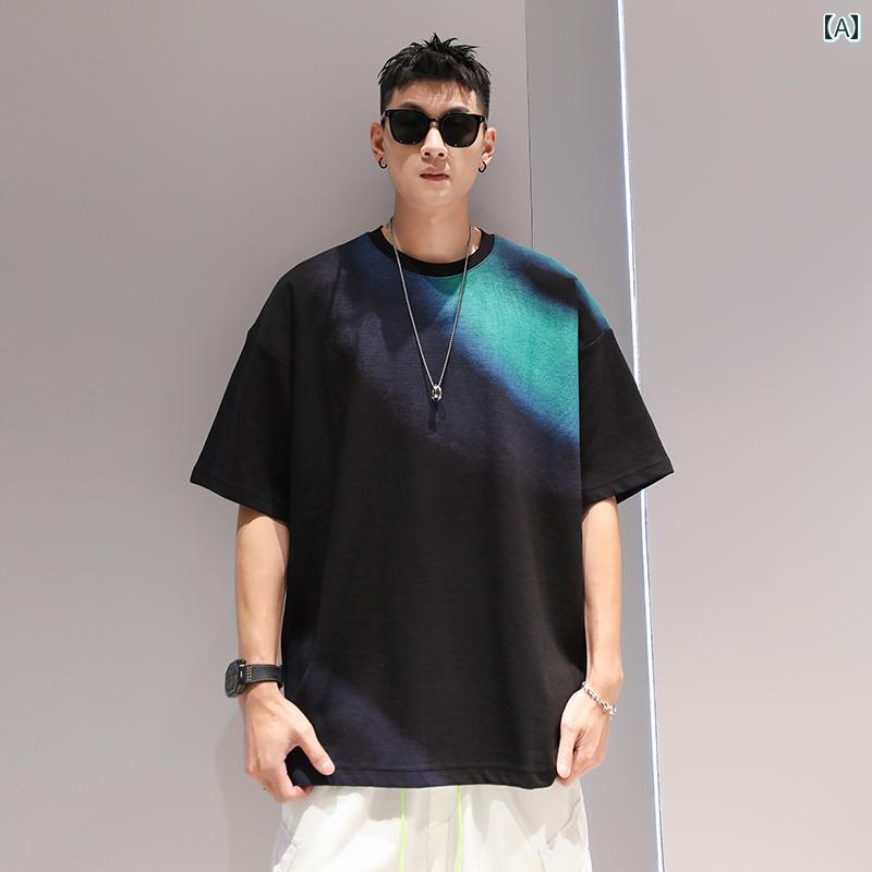 半袖 Tシャツ メンズ 夏 トップス 韓国 カジュアル オーバーサイズ ゆったり ストリート おしゃれ かっこいい 着やい 動きやい 快適 イベント フェス レジャー アウトドア ダンス 衣装 パフォーマンス