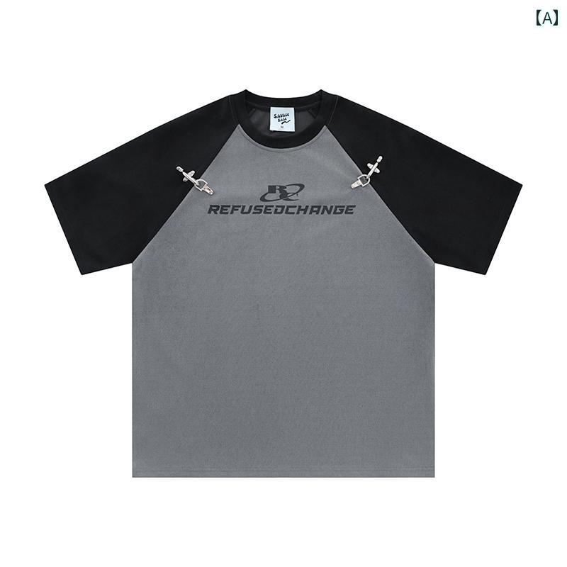 半袖 Tシャツ メンズ 夏 トップス 韓国 カジュアル オーバーサイズ ゆったり ストリート おしゃれ かっこいい 着やい 動きやい 快適 イベント フェス レジャー アウトドア ダンス 衣装 パフォーマンス