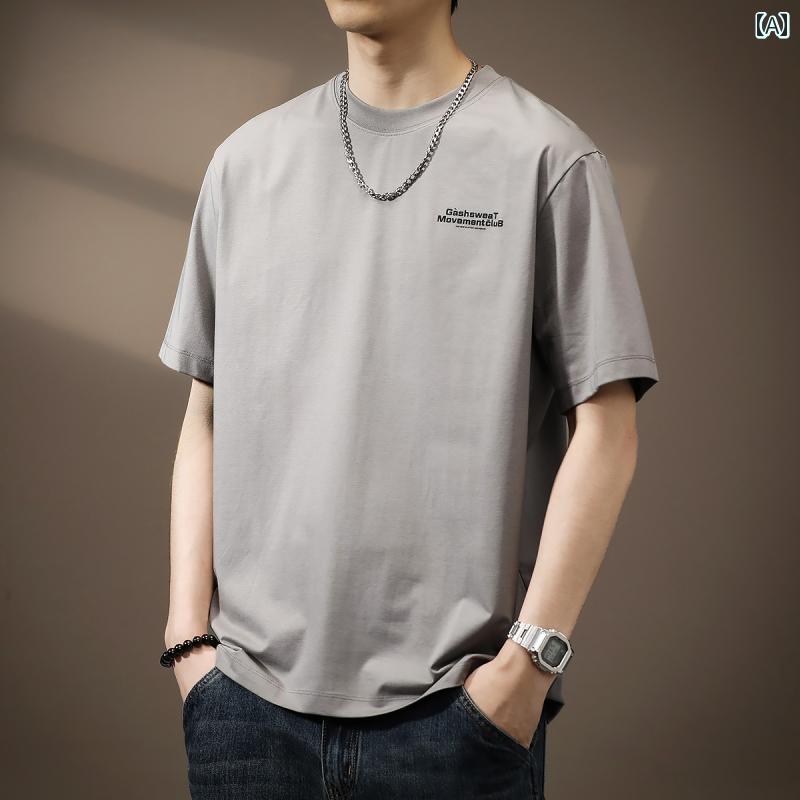 Tシャツ 半袖 夏 メンズ 紳士服 メンズ トップス おしゃれ レトロ ストリート カジュアル ラウンドネック プリント