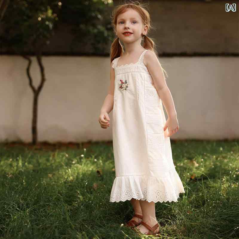 キッズ 子供服 レースワンピース カントリー風 ナチュラル かわいい おしゃれ 着やい 動やい 快適 外遊び 外出 普段着 イベント レジャー アウトドア 海 プール 撮影 学校 保育園 幼稚園