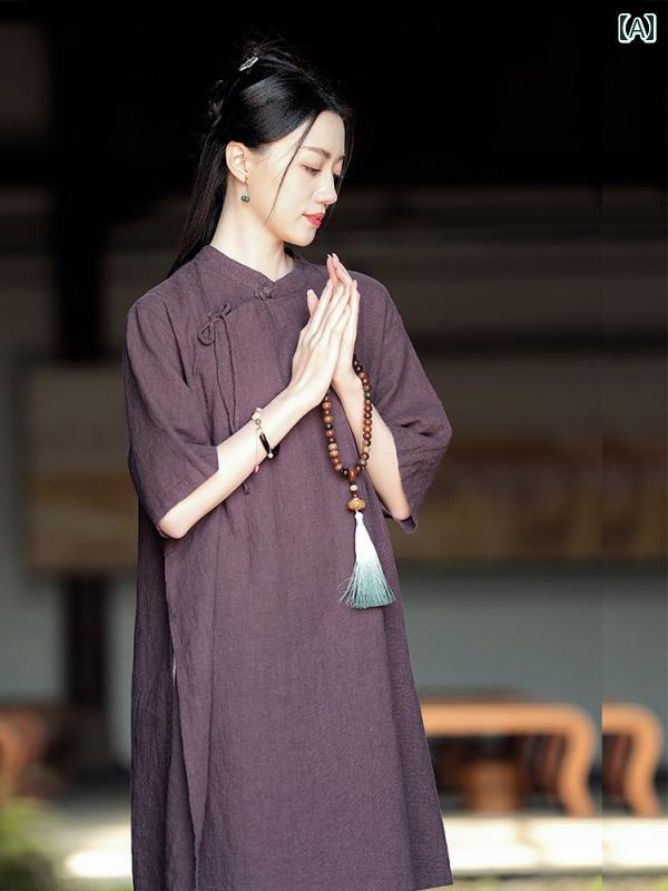 瞑想服 レディース レディース 婦人服 トップス シャツ パンツ ボトムス チャイナ風 レトロ 唐装 仏教 瞑想 セットアップ セットアップ 夏