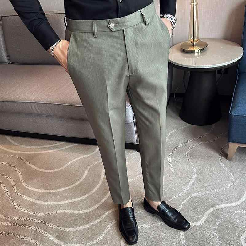 Men's Fashion Slacks Suits Trousers Business, Formal, Casual, Stylish, Long Trousers Straight Slim Leg All Season Men's Clothing Job interview, men's clothing