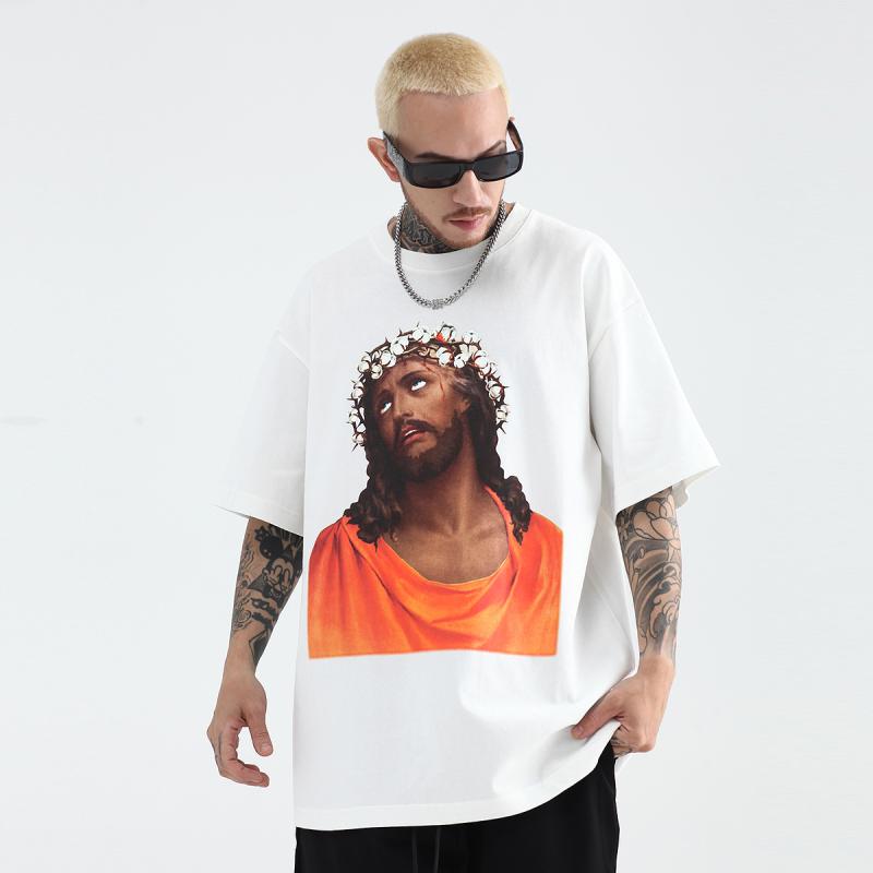 Tシャツ メンズ カジュアル おしゃれ アメリカン ヒップホップ ストリート プリント ヴィンテージ風 カップル 高汎性 半袖 シャツ オーバーサイズ ゆったり