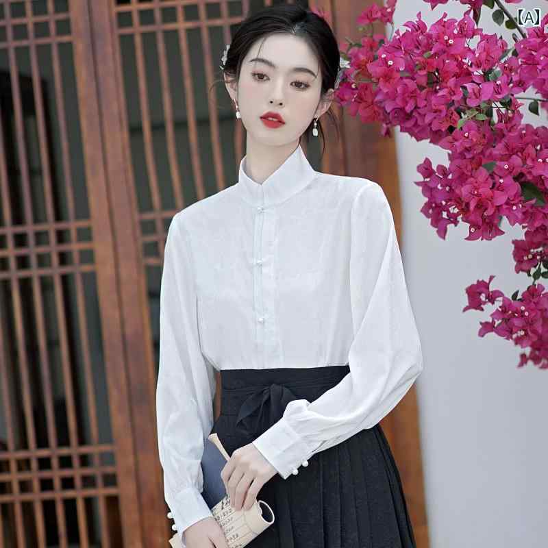 漢服 チャイニーズ 民族衣装 レディース 婦人服 レディース トップス ブラウス シャツ スタンドカラー スカート ロング ボトムス チャイナ風 ジャカード