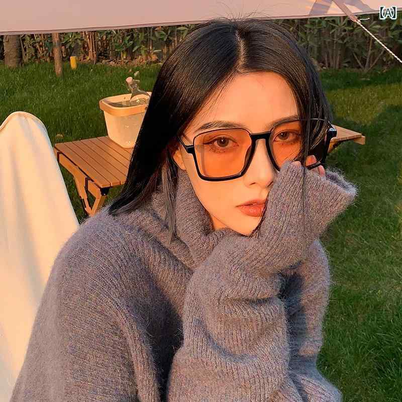 サングラス 大きめサイズ おしゃれ レディース アイウェア レトロ ストリート 撮影 写真 かわいい 普段使い生活 レジャー 旅行 シンプル 韓国 日焼け対策
