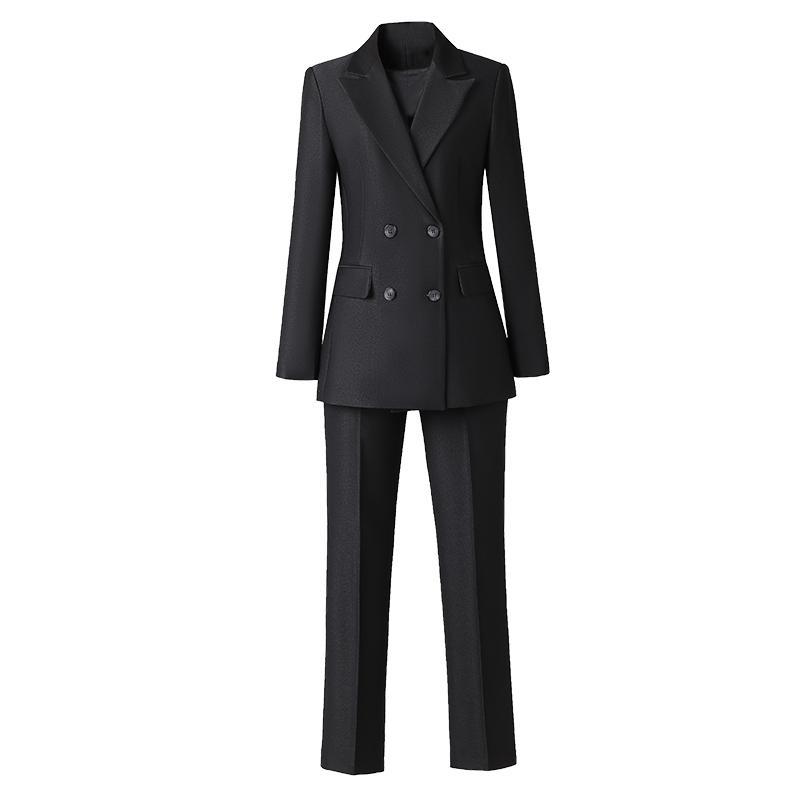 ビジネス スーツ スタイリッシュ レディース 婦人服 レディース ブラック スーツ ダブルブレスト 豪華感 シンプル ブラック グリーン セットアップ セットアップ｜セキュアデポ
