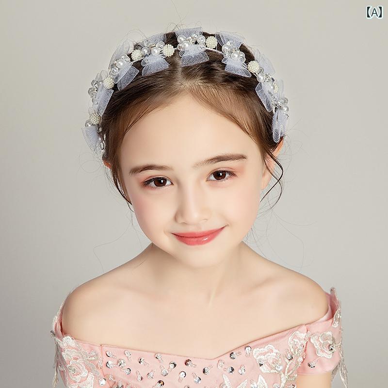 髪飾り かわいい 女の子 ヘアバンド 花輪 リボン 冠 ヘアアクセサリー 子供 ドレス アクセサリー フラワーガール パフォーマンス レディース