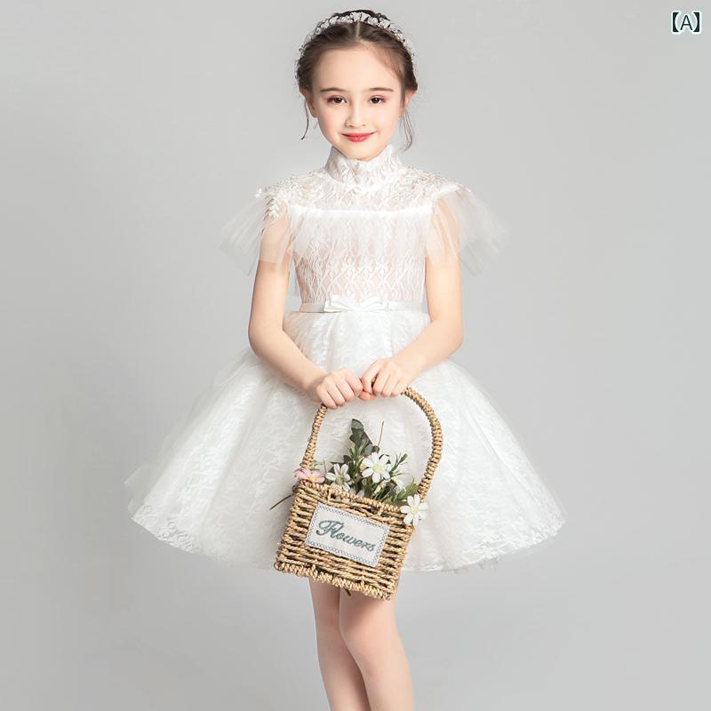 キッズ イブニングドレス プリンセス ドレス 女の子 発表会 ふわふわ フラワーガール ステージ コスチューム ショートドレス おしゃれ レディース