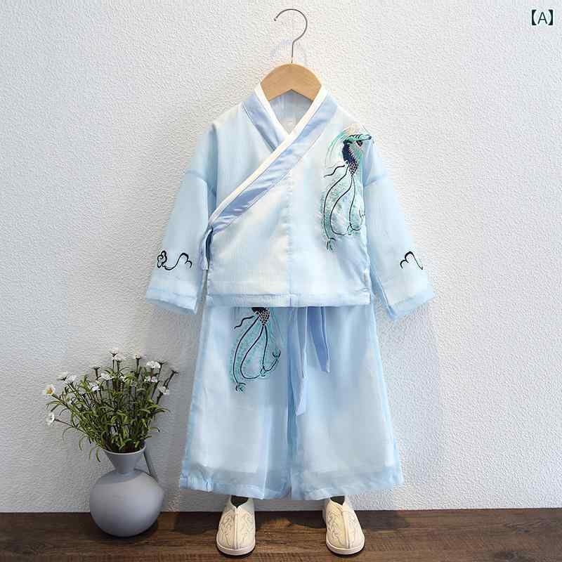 子供服 男の子 漢服 スーツ チャイナ風 パーティー 発表会 お呼ばれ かわいい 民族衣装 秋 おしゃれ スタイリッシュ キッズ