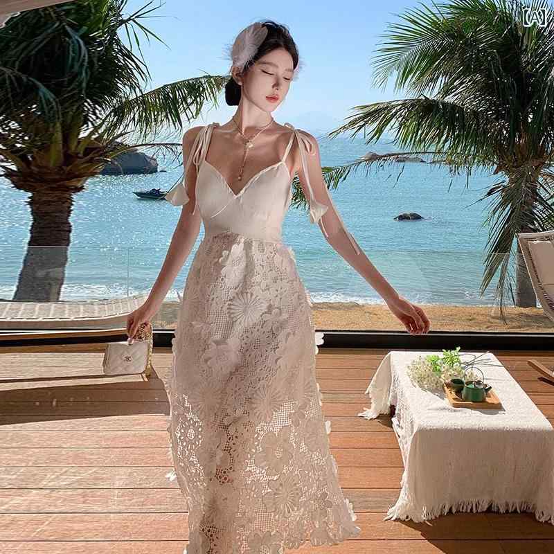 リゾートドレス 夏ドレス ディナードレス ホリデードレス 夏 ロングドレス 魅惑 旅行 休暇 バカンス エキゾチック エレガント フェミニン レディース