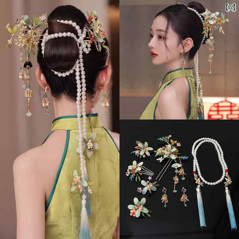 ウエディング 花嫁 ヘアピン ヘアアクセサリー 結婚式 髪飾り イヤリング アクセサリー チャイナ風 エレガント 新婦 ギフト 5,746円
