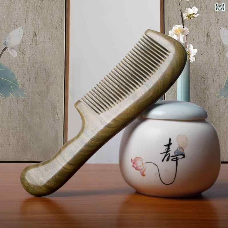 緑白檀 櫛 白檀 脱毛防止 コーム ヘアケア コンパクト 長布袋 ヘアコーム メンズ レディース 旅行 ロング髪 ロングヘアー 家庭 男 女
