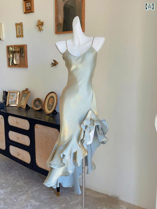御召しもの レディース 流行り物 オール時季 フレンチ Vのど頚 ご機嫌酉の方角 ティーシャツ ノースリーブ ロング スコート