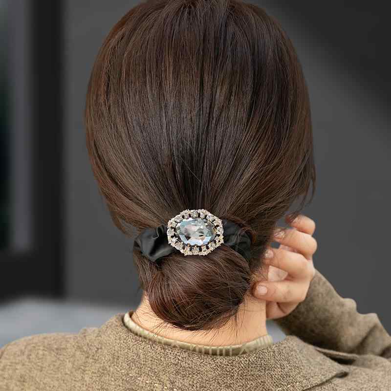 ヘアアクセサリー エレガント 髪飾り ラインストーン ヘッドバンド シンプル エレガント ヘアバンド 高ストレッチ 耐久性 ゴムバンド レディース ポニーテール ヘアアクセサリー