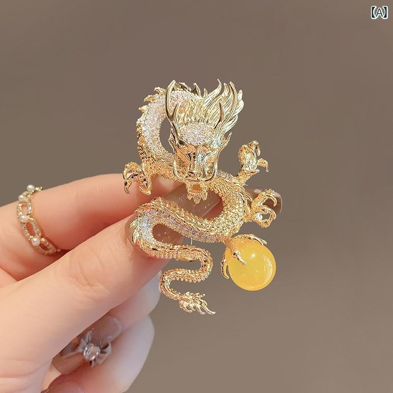 胸飾り 今めかしい  レディース 流行り物 付属物 オール時期 火竜 龍 花束 胸飾り ピン 今めかしい