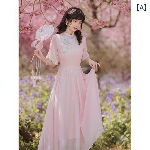 漢服 民族 ドレス 大人 上品 シンプル 華やか きれいめ パーティ ウェディング セレモニー レディース チャイナテイスト 夏