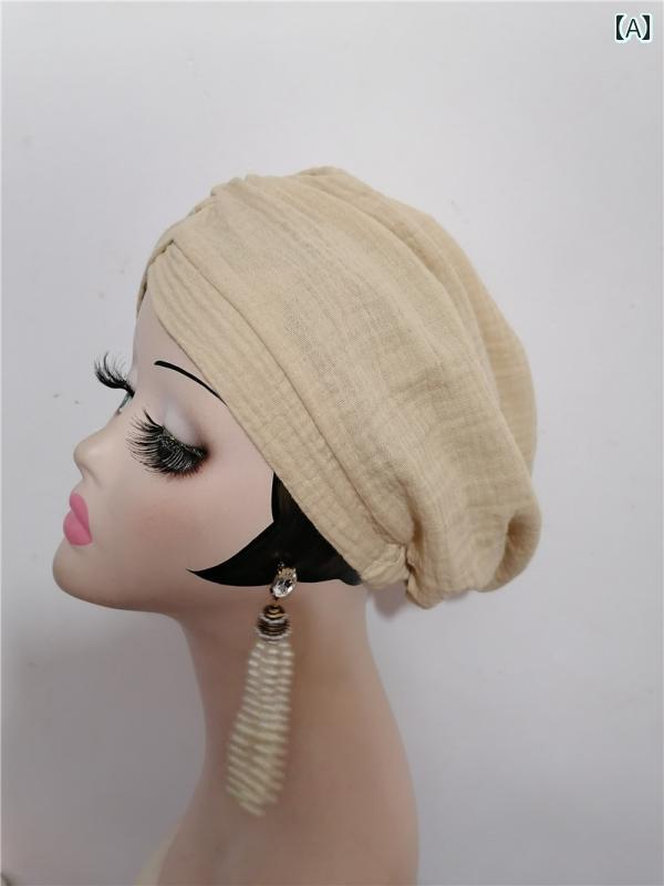 レディース ヘッドバンド エスニック ターバン 帽子 ヘアアクセサリー アフリカン 装飾品 ベージュ 通気性 ヨガ 吸水性 ヘアバンド ハット 大きめサイズ