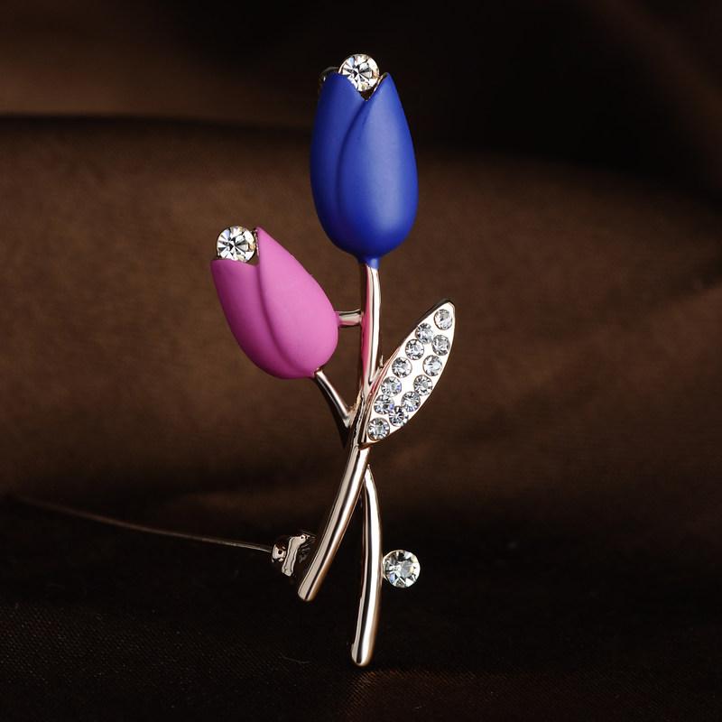 ブローチ おしゃれ 精巧 花 ラインストーン コサージュ 韓国 ファッション ピン アクセサリー レディース ジュエリー 装飾品