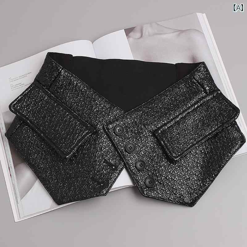 ベルト パテント レザー ストレッチ性 装飾 レディース ファッション アクセサリー カジュアル ベルト ウエスト バンド ワイド ブラック