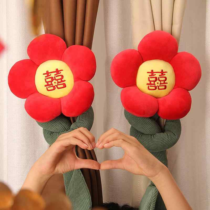 室内装飾 調度品 介護ホーム 雑貨 小さめ 赤花 カーテンストラップ 御芽出度 バックル 同盟罷工さあ美 ありの実 リビング お部屋 臥し所 お部屋 かざり付ける 吊り下げ