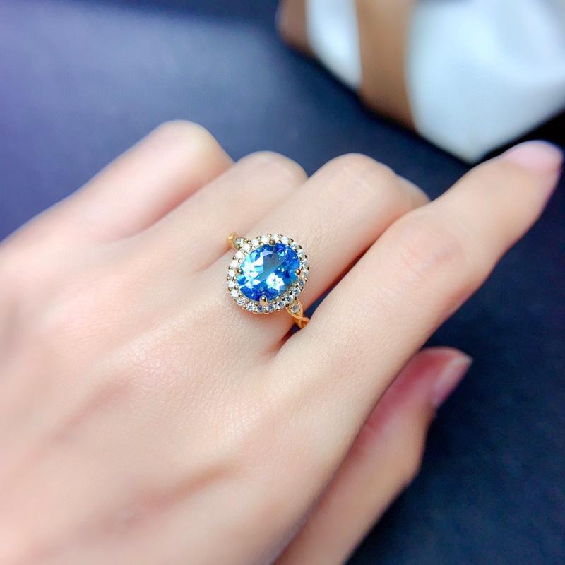 リング フェイク アクアマリン ブルー トパーズ フラッシュ ストーン 指輪 リング レディース アクセサリー オールシーズン