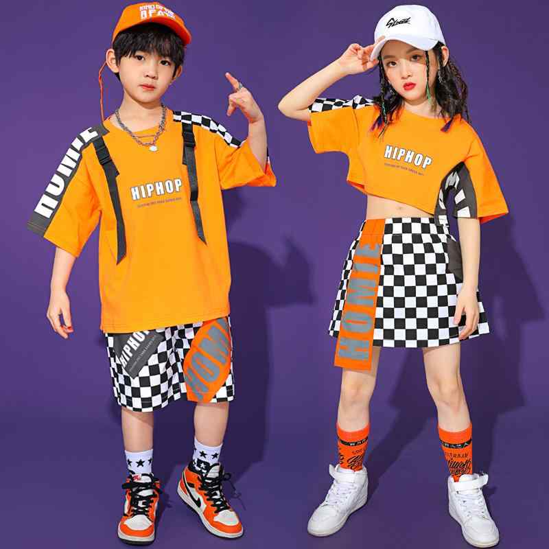 キッズ ストリート ファッション セットアップ 子供服 ヒップ ホップ クール ダンス パフォーマンス カジュアル 衣装 ユニセックス