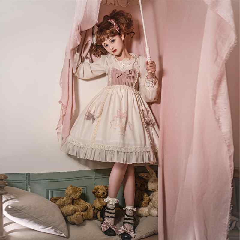 ロリータ ドレス プリンセス Aライン ヴィクトリアン 調 お姫様 おぎ話 リボン フリル 装飾 ファッション ドール