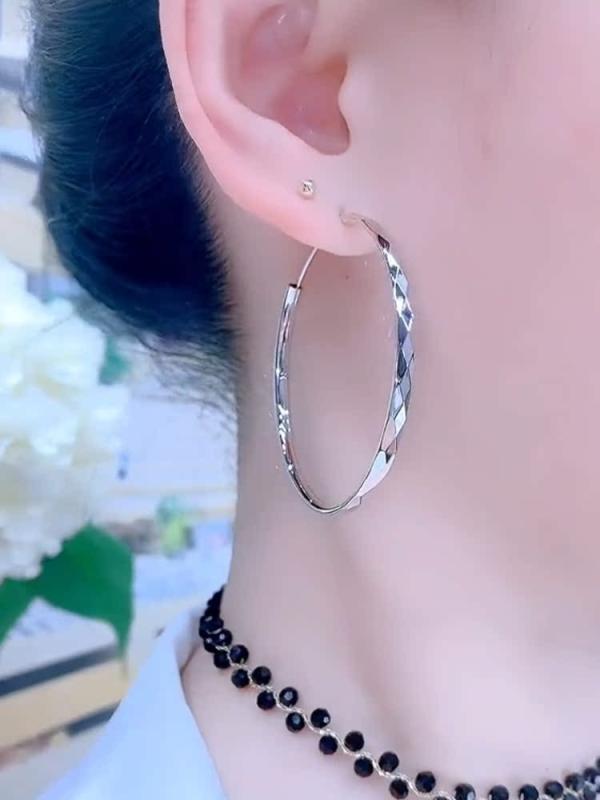 ピアス シルバー 薄手 フープ ファッション イヤリング ライト シルバー リング 上品 おしゃれ 韓国