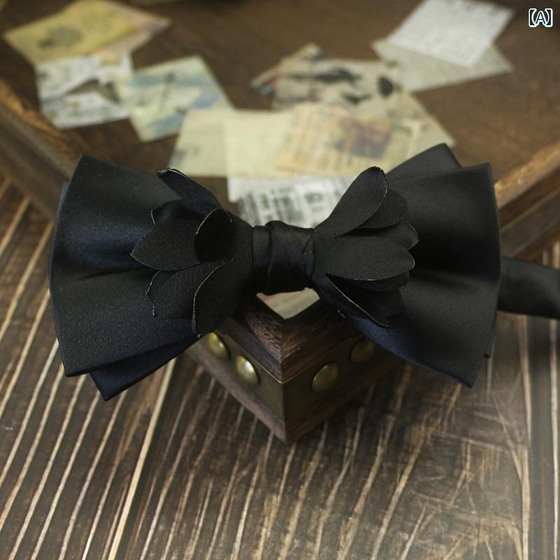 蝶ネクタイ ボウタイ クラシック ソリッドカラー 韓国 カジュアル 新郎 結婚式 メンズ レディース兼 結婚式 ステージ バーガンディィ ブラック