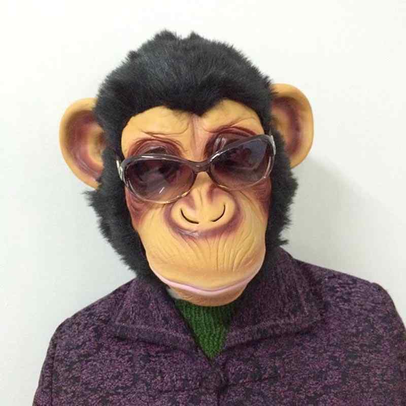 おもしろマスク 大人 孫悟空 ターザン ゴリラ ホラー おもしろ 猿 ラテックス 動物 ヘッド ギア ハロウィン オランウータンマスク画像