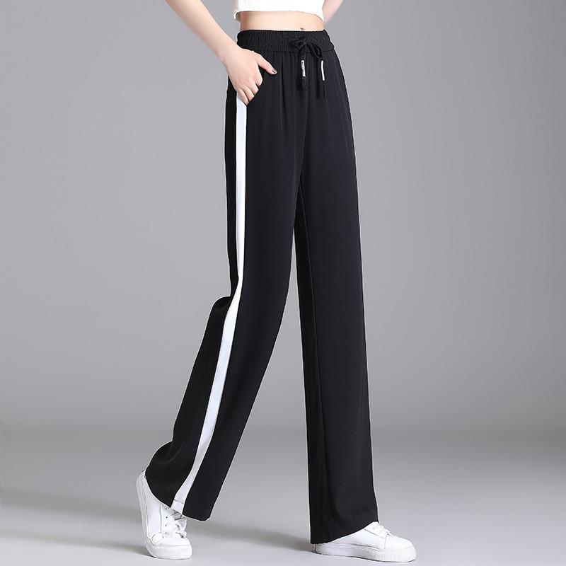 パンツ ズボン ボトムス レディース おしゃれ ファッション シンプル 夏 ハイウエスト レディース ストレート スリム カジュアル 薄手 スポーツ 大きめサイズ｜セキュアデポ