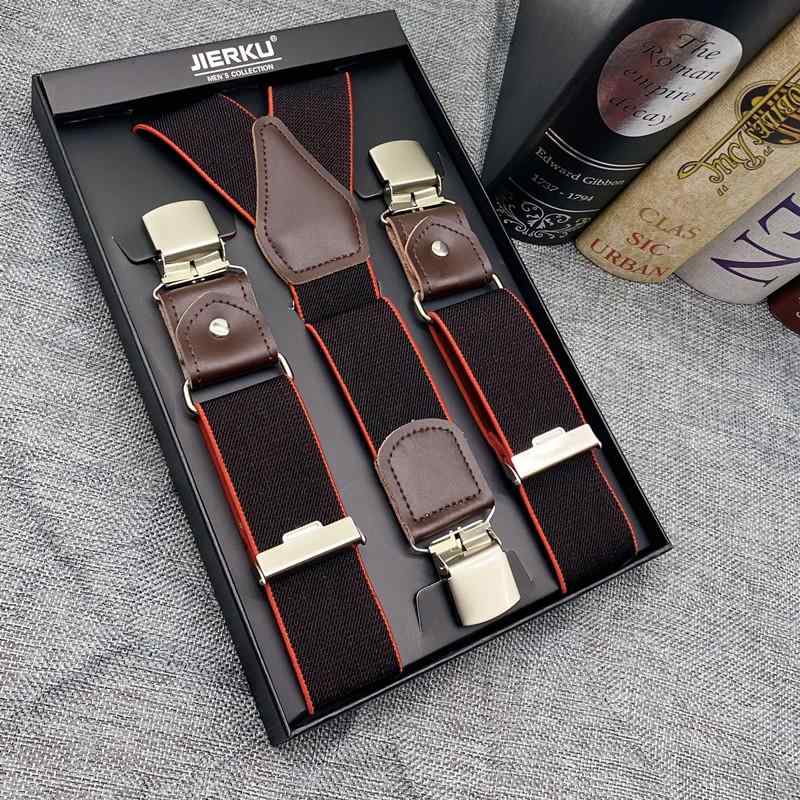 サスペンダー 吊りバンド 3クリップ メンズ 英国 ズボン パンツ 韓国 ショルダーストラップ 幅35cm ベルト シンプル レザー 牛革