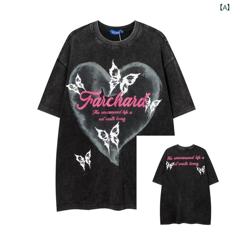 夏 プリント 半袖 Tシャツ メンズ カジュアル コットン ラウンドネック ゆったり レジャー メンズ 個性 おしゃれ