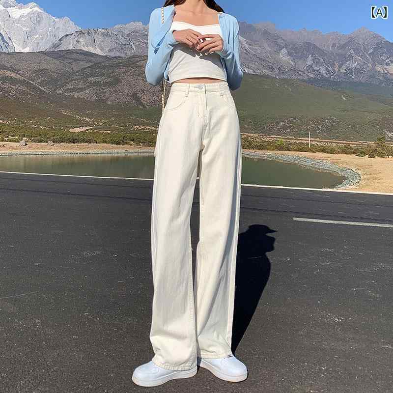 デニム パンツ ストレート ジーパン ワイドパンツ ハイウエスト カジュアル シンプル おしゃれ 普段着 マルチシーン 大人 レディース ファッション 夏