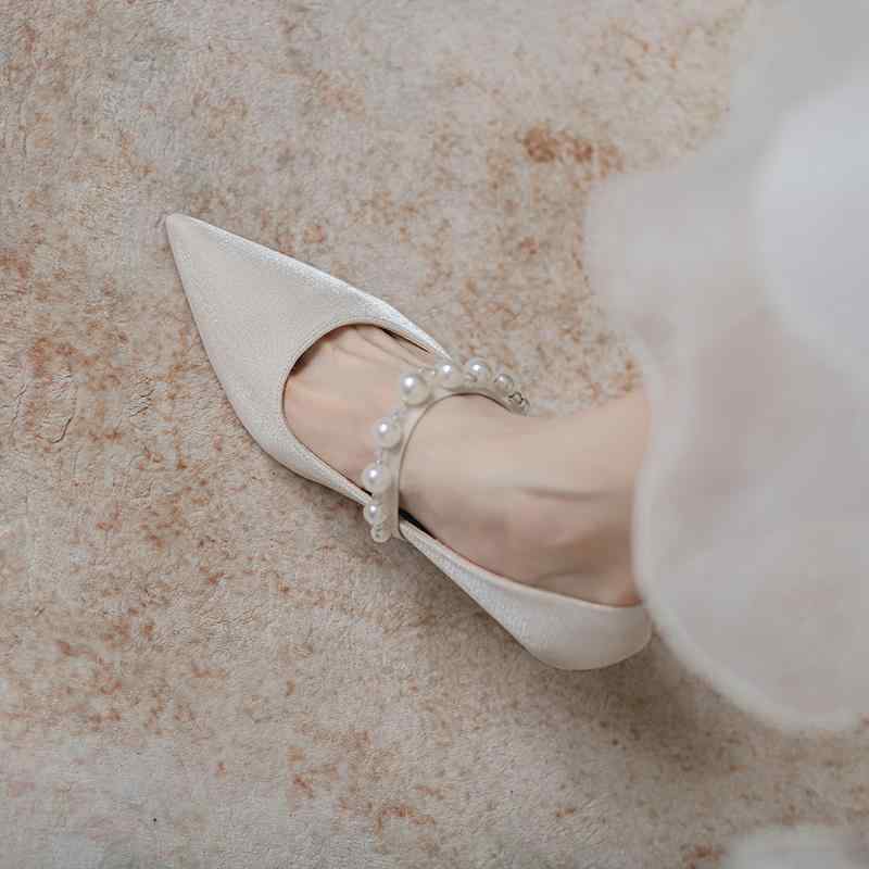 パンプス ストラップ レディース 婦人靴 シューズ サンダル 夏 パーティー ビーズ エレガント ウェディング