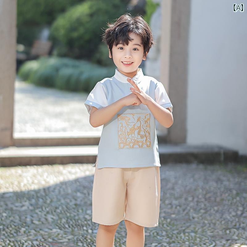 子供服 キッズ ファッション 男の子 女の子 オールシーズン 漢服 チャイナ風 夏 パフォーマンス コスチューム