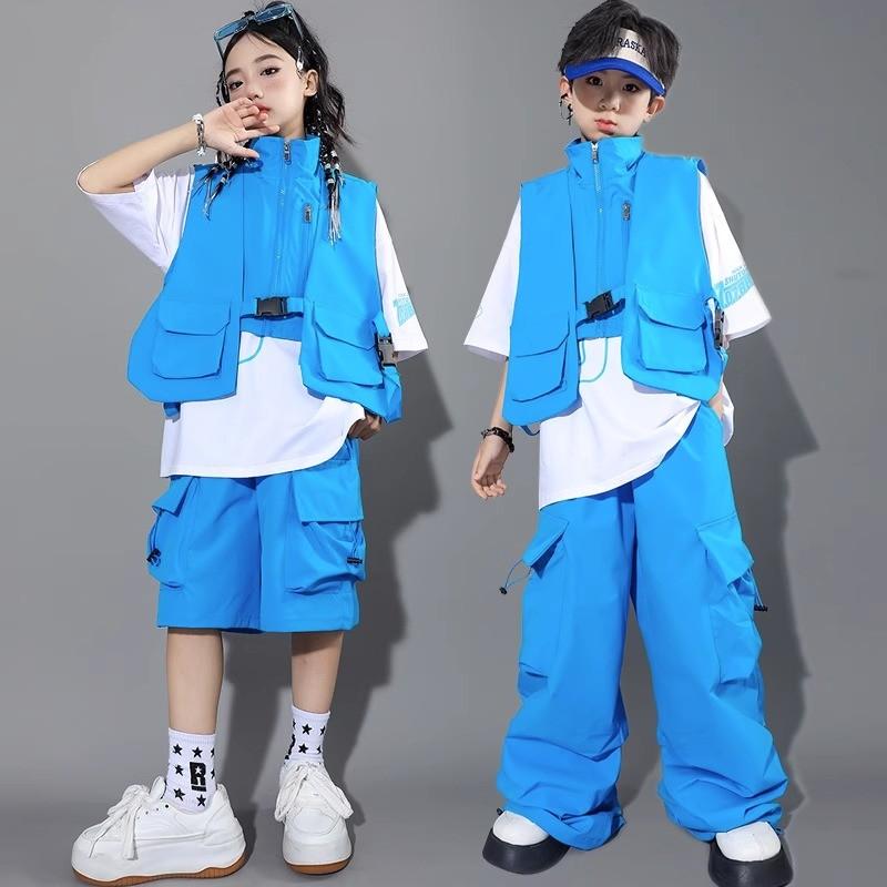 子供服 ヒップホップ パフォーマンス ジャズ ダンスステージ ステージ ストリート 衣装 キッズ ベスト スーツ 男の子 女の子 クール 夏