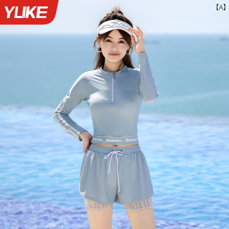 水着 レディース レディース 夏 夏 ナイロン スパンデックス ラウンドネック ボクサー セパレート スイム ウェア