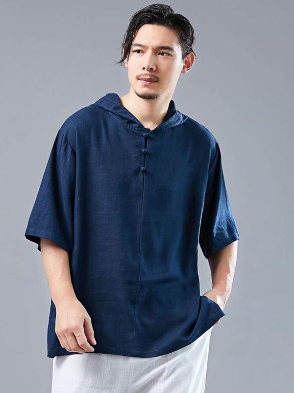 瀬戸もの風 ボンネット 半袖プルオーバー 半袖 ティーシャツ トレーナー メンズ リネン 夏 名取り草 心地好い メンズ トップス