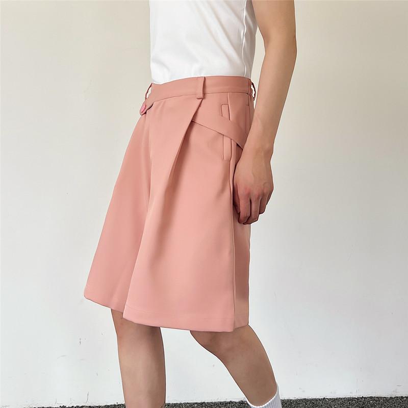 ハーフパンツ メンズ 夏 ショーツ 薄手 ゆったり ドレープ ワイドレッグ ストレート レッグミドルパンツ ウエスト カジュア ルハイウエスト
