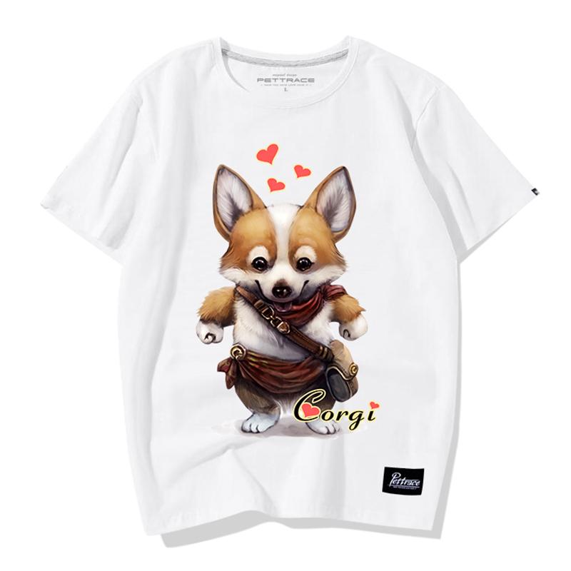 Tシャツ 犬柄 犬 ドッグ プリント ラウンドネック アメリカンカジュアル 夏 ポップ 半袖 薄手 ゆったり アニマルプリント