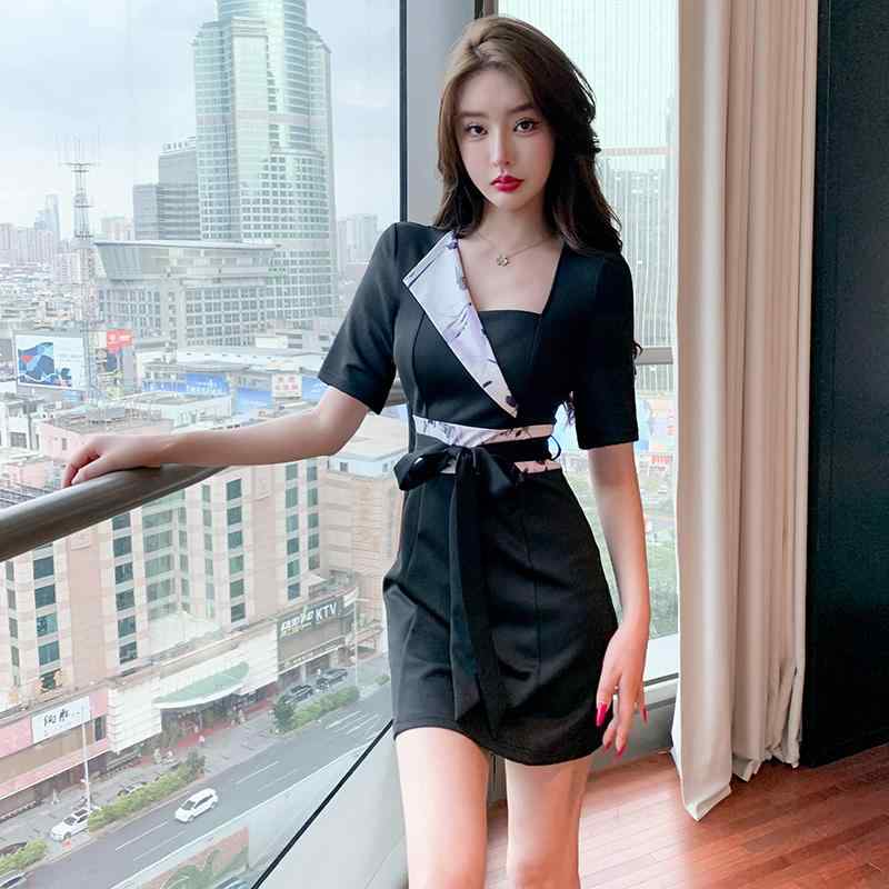 美容系 サロン 制服 接客 ユニフォーム レディース ハイウエスト シンプル セットアップ キレイ目 おしゃれ ワンピース 快適 大きめ サイズ 大人コーデ 5,063円