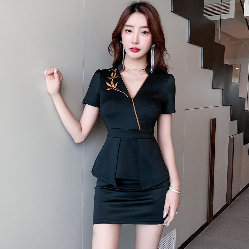 美容系 サロン 制服 接客 ユニフォーム レディス フットマッサージショップ ユニフォーム ホテル フロント デスク マッサージ スパ フォーマル セットアップ