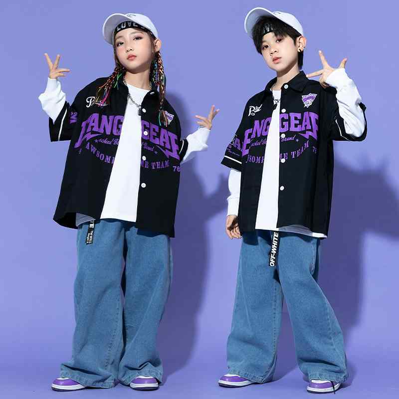 子供 キッズウェア ストリート ヒップホップ ファッション ダンス パフォーマンス 衣装 おしゃれ カジュアル 長袖 ゆったり セットアップ クール メンズ レディース兼 イベント｜セキュアデポ