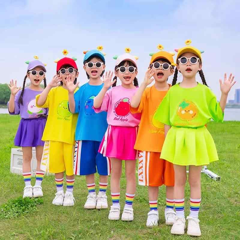 子供 パフォーマンス コスチューム 幼稚園 クラス 発表会 小学生 キャンディーカラー POP かわいい